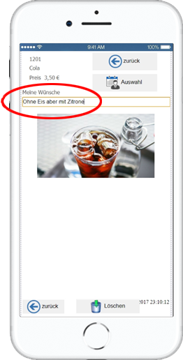 Gastro self order Kundenwünsche anpassen